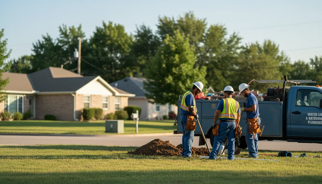 Residential water line and bathroom plumbing service in Harris, MN